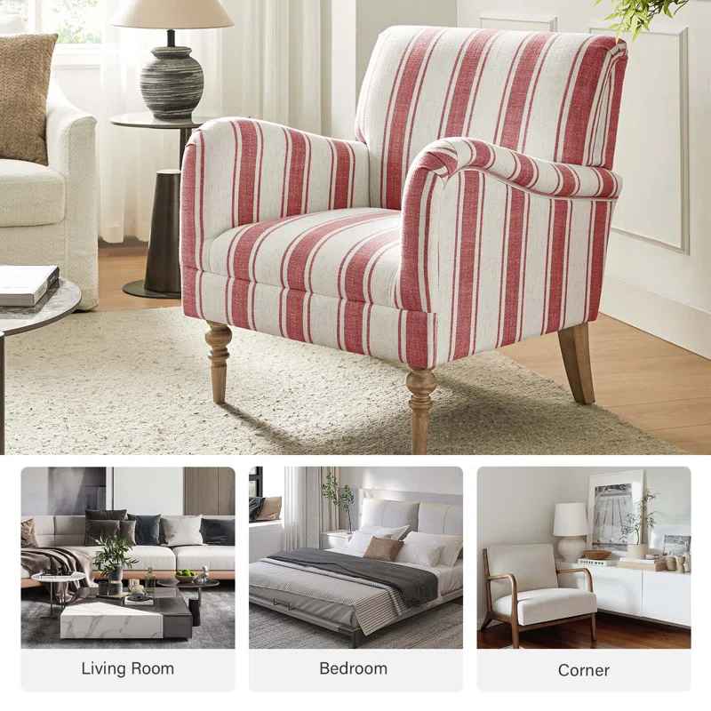 Arching Upholstered Armchair thumbnail 3