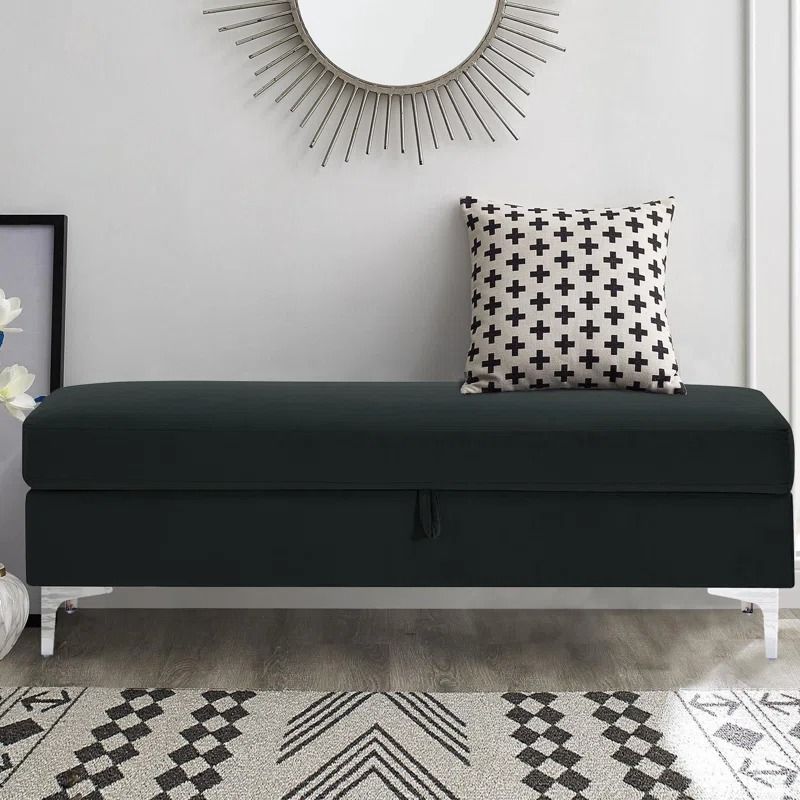 Taquarius 56 Upholstered Flip Top Storage Bench thumbnail 2