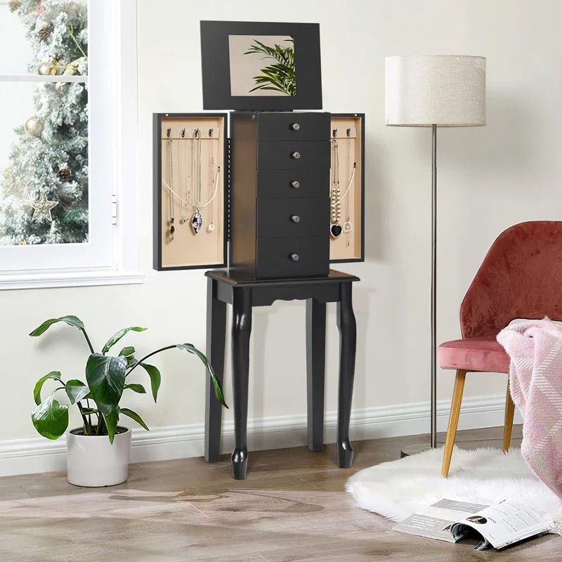 Chilmark Wide Freestanding Jewelry Armoire with Mirror thumbnail 2