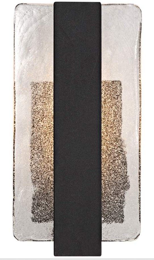 Possini Euro Cascadia Black and Glass LED Sconce thumbnail 2