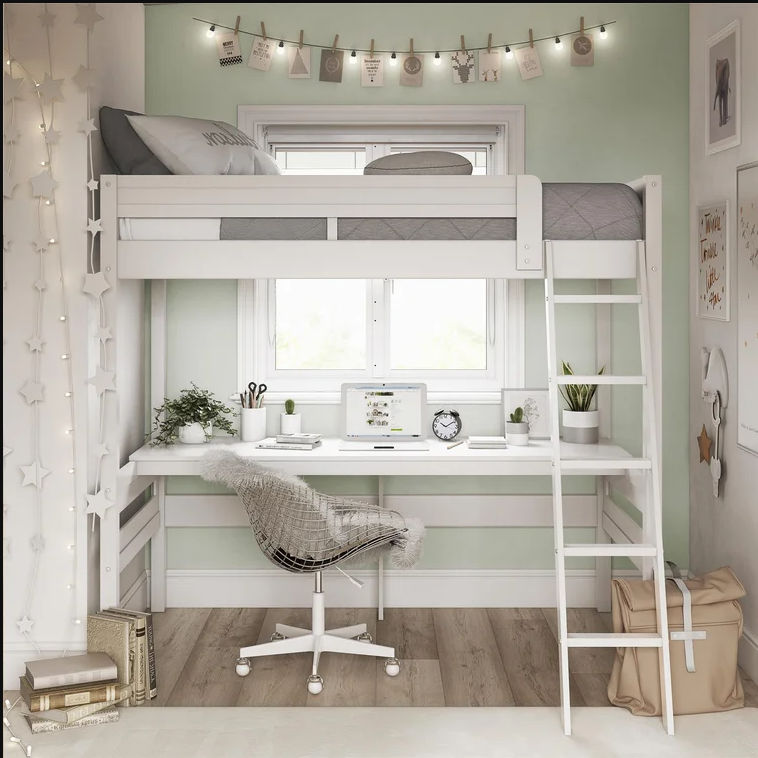 Everiz Twin Solid Wood Loft Bed thumbnail 2