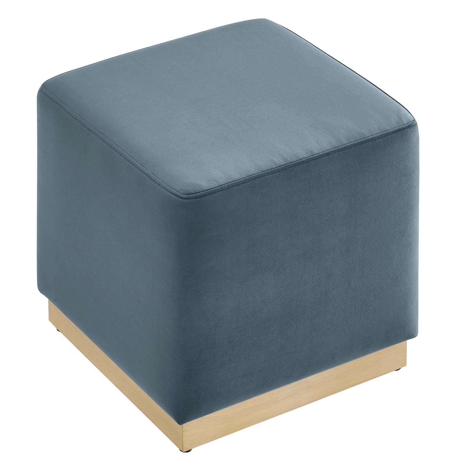 Tilden Square Velvet Ottoman thumbnail 4