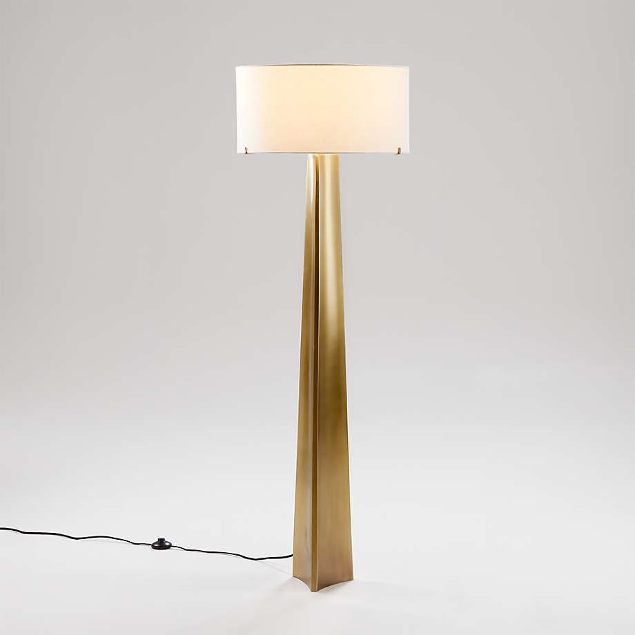 Isla Brass Triangle Floor Lamp thumbnail 3