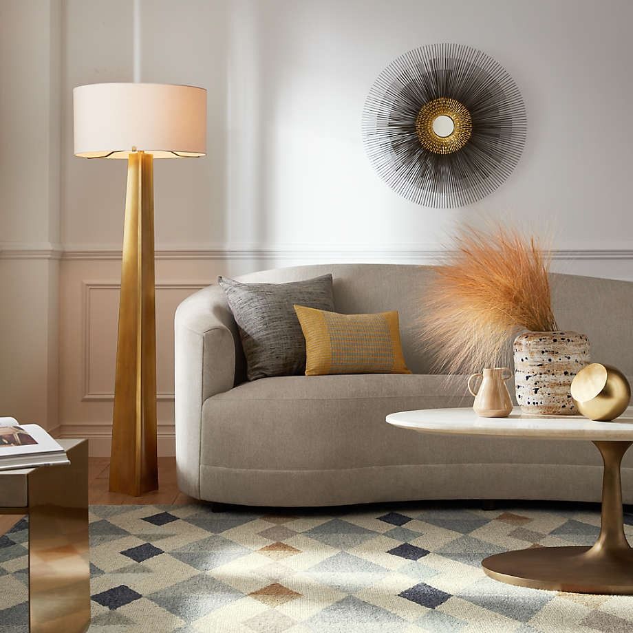 Isla Brass Triangle Floor Lamp thumbnail 4