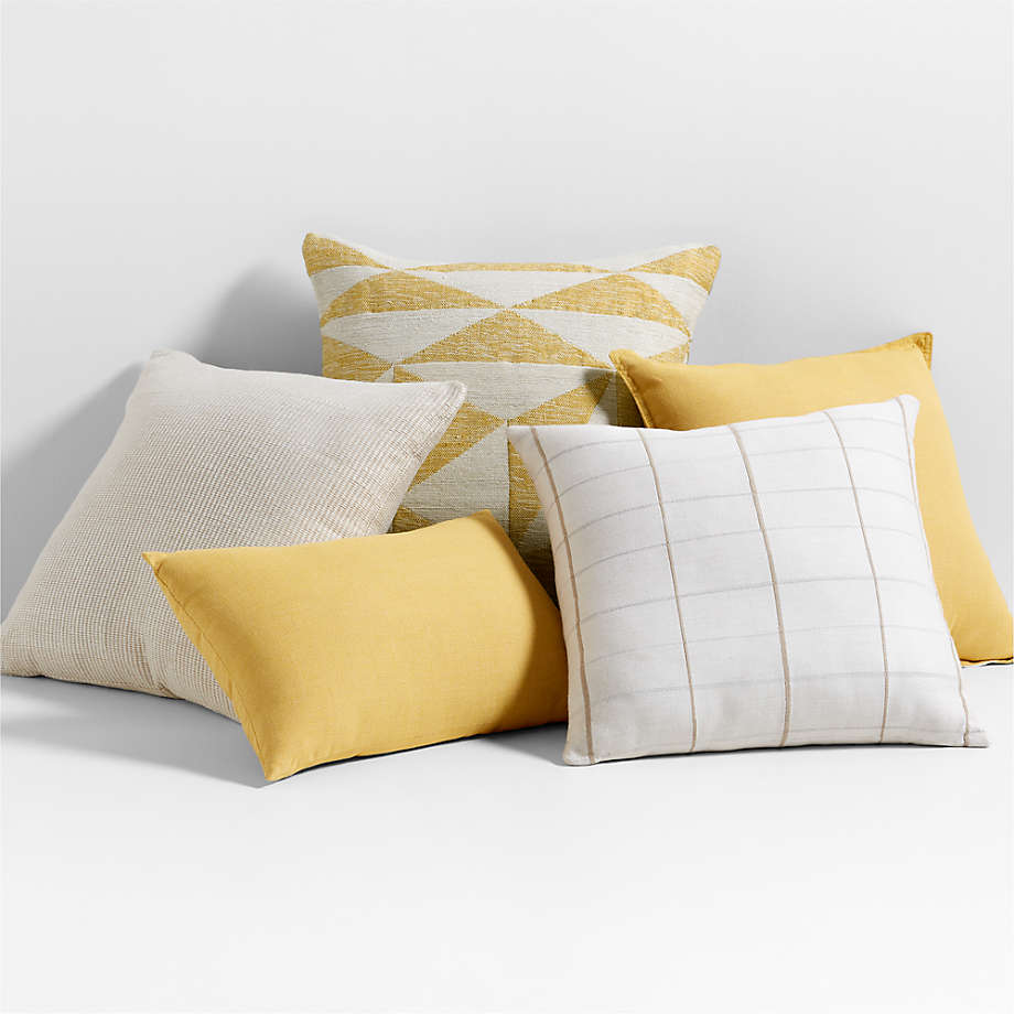 Sunbrella 20"x20" Ivory and Beige Windowpane Plaid Outdoor Throw Pillow thumbnail 3