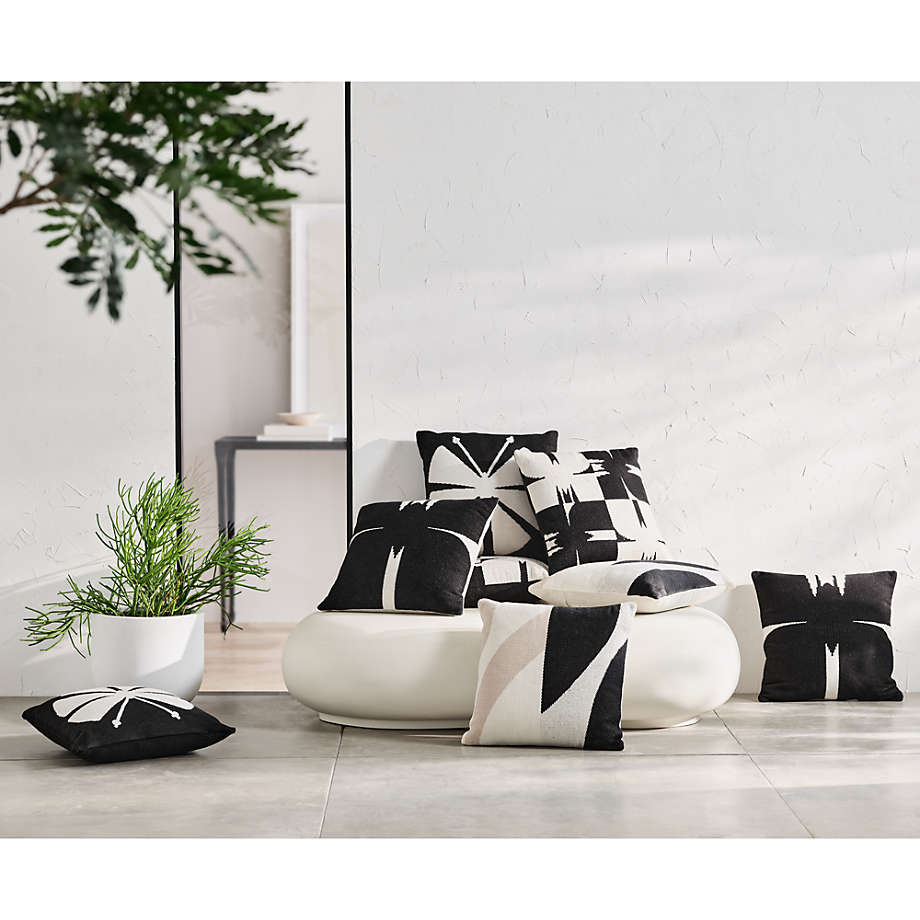Monterey 20"x20" Black Outdoor Throw Pillow thumbnail 2