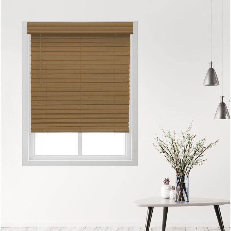 Room Darkening Cordless Faux Wood Blind thumbnail 2