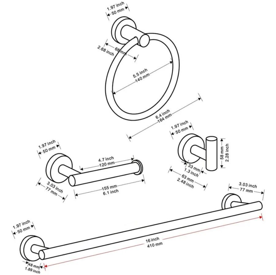 A5BK 522 5 Piece Bathroom Hardware Set thumbnail 3