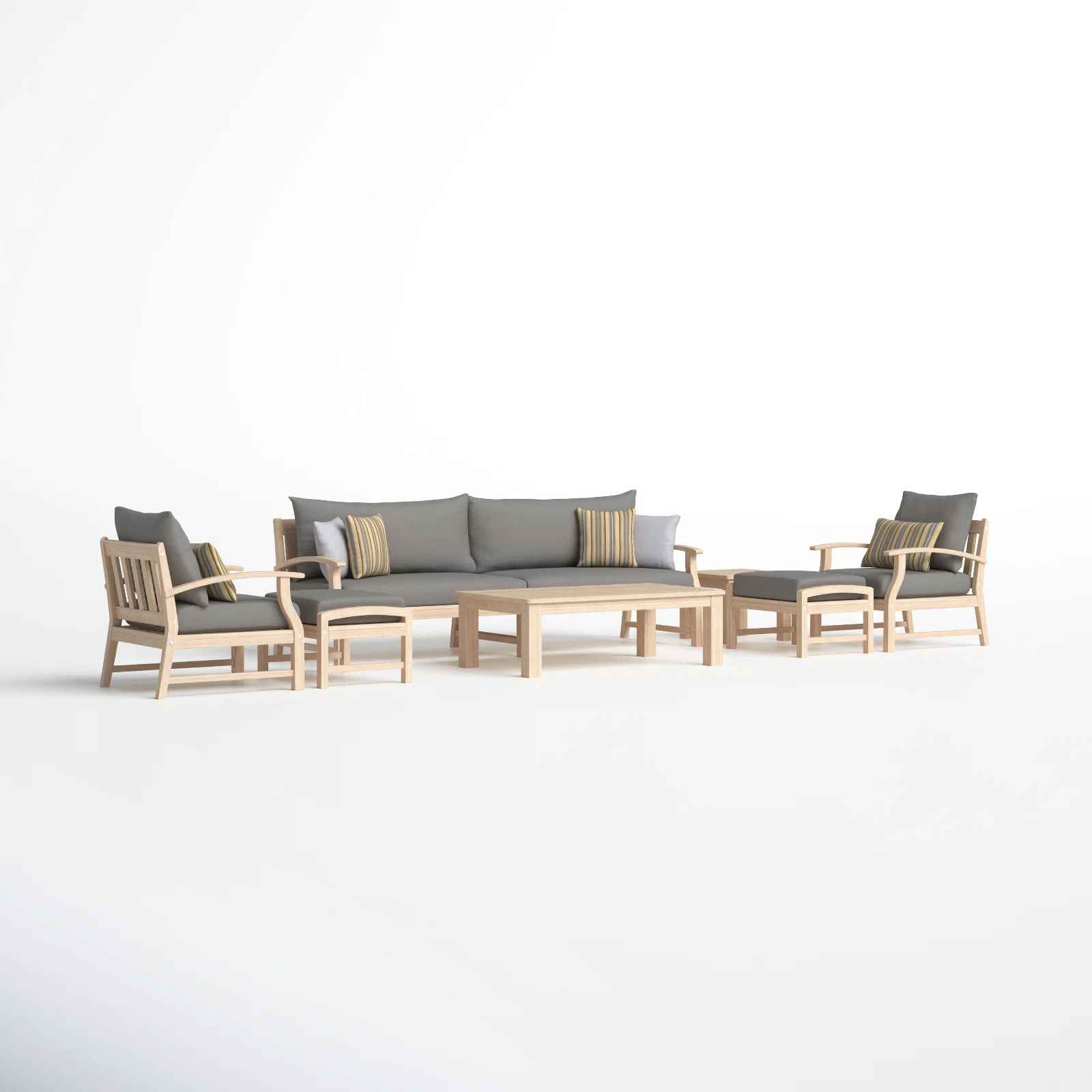 Griswald 5 Person Outdoor Seating Group with Cushions Ottoman thumbnail 3
