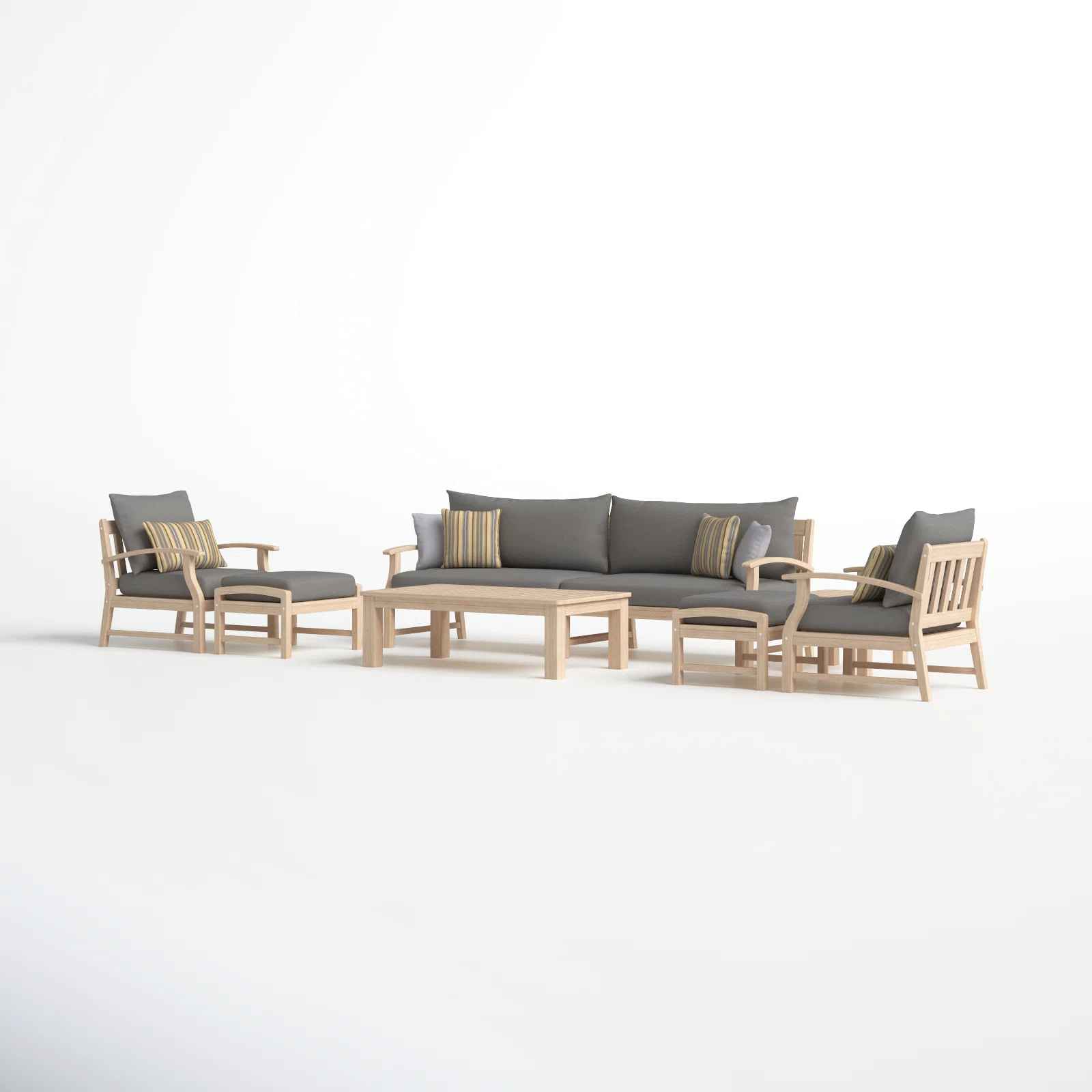 Griswald 5 Person Outdoor Seating Group with Cushions Side Table thumbnail 3