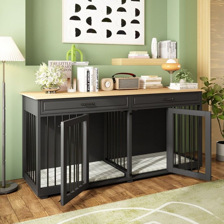 Dorilal Large Dog Crate Furniture With 2 Drawers And Divider thumbnail 9