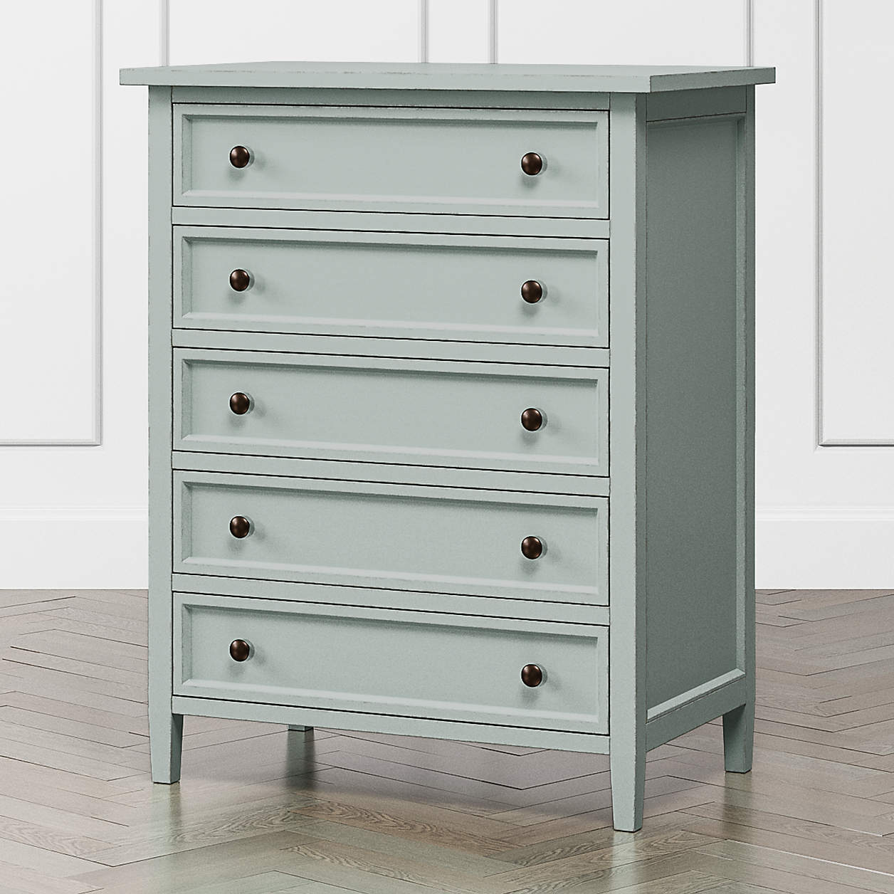 Harbor Blue Grey 5-Drawer Chest thumbnail 2