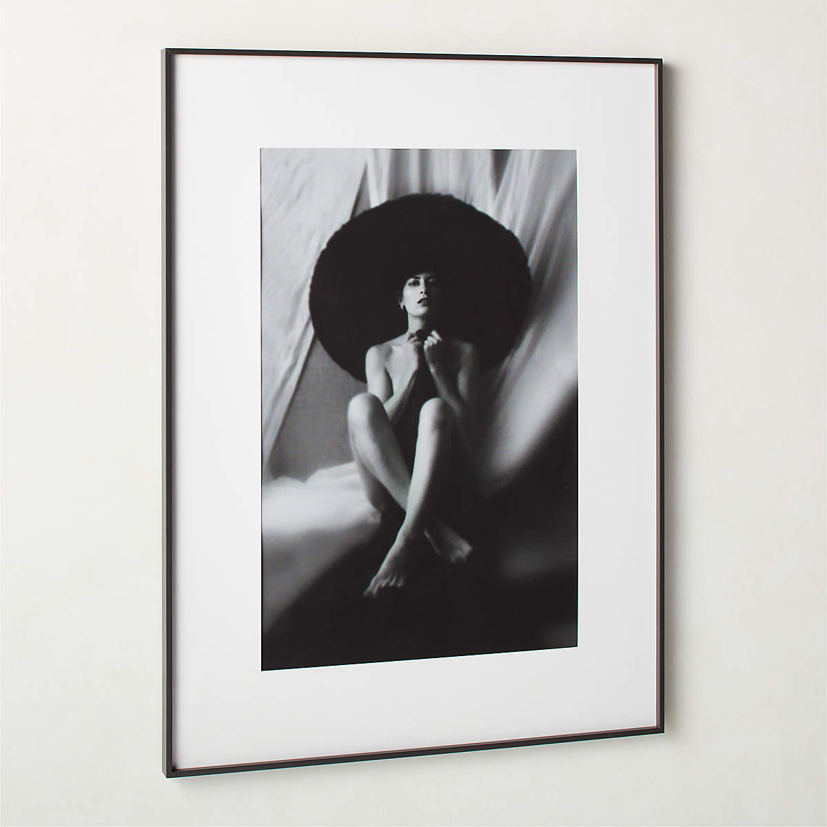 GALLERY SOFT BLACK PICTURE FRAME WITH WHITE MAT 24"X36" thumbnail 3