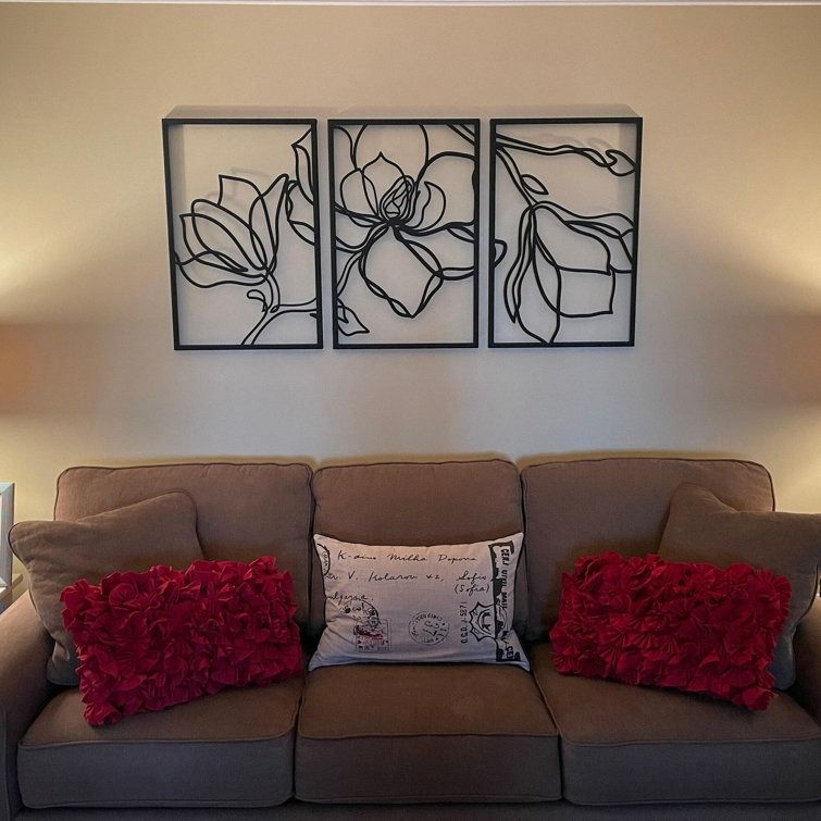 Metal Floral Wall Decor Set Piece Line Wall Art thumbnail 8