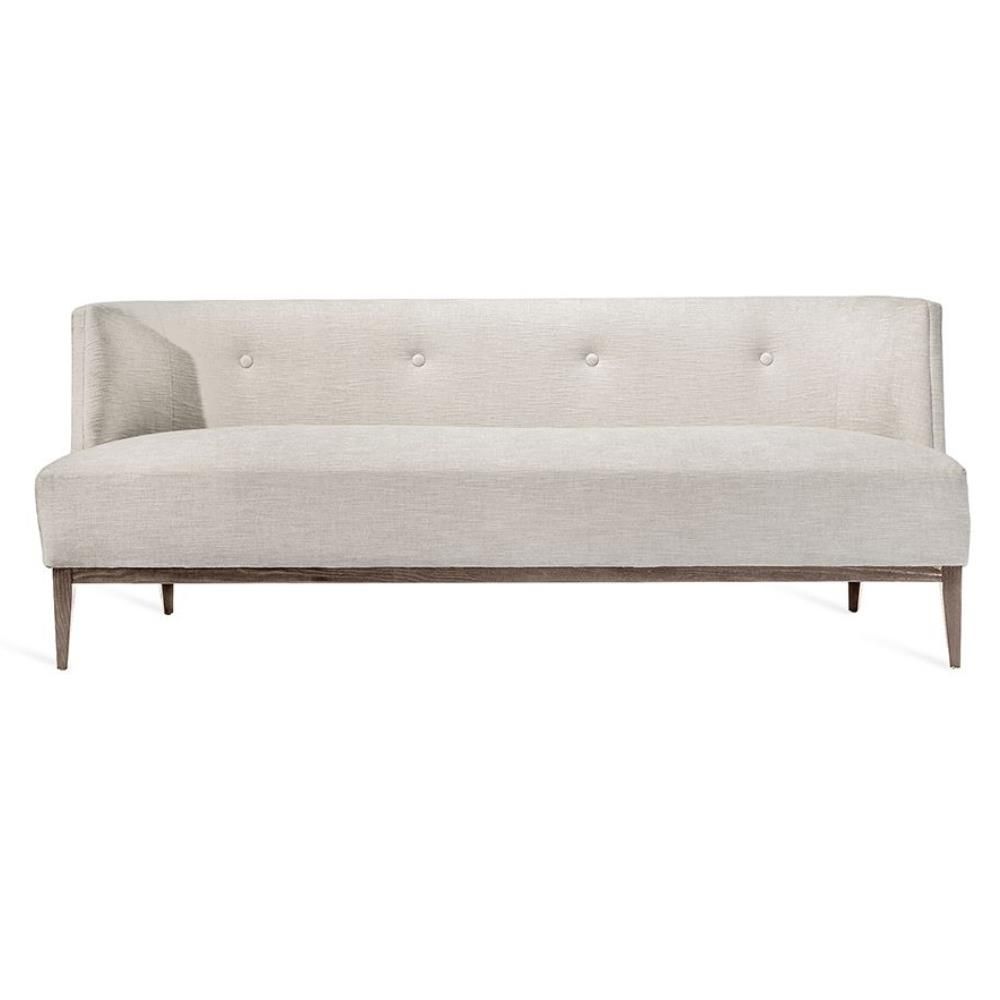 Interlude Chloe Mid Century Pearl Linen Upholstered Tufted Wood Sofa thumbnail 2