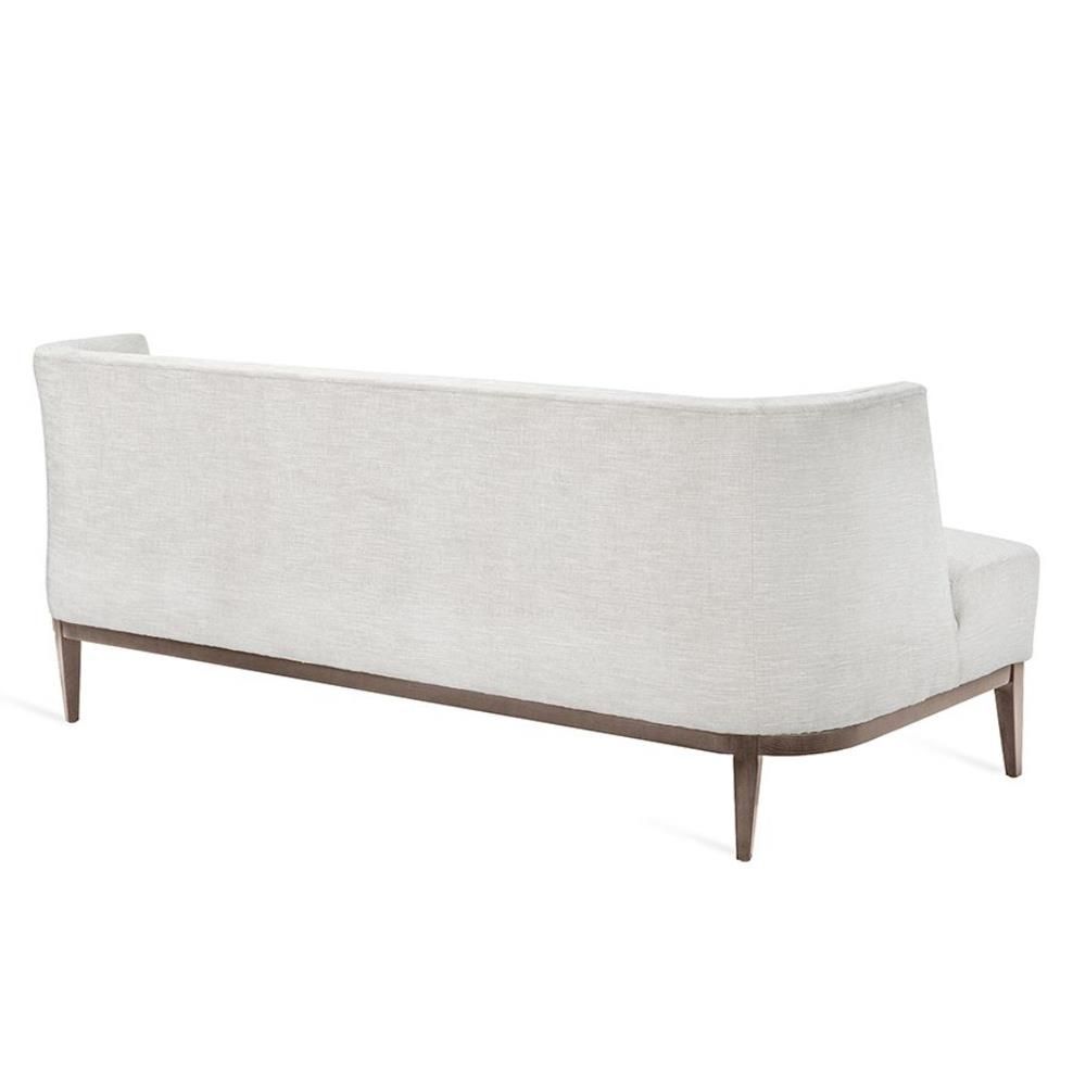 Interlude Chloe Mid Century Pearl Linen Upholstered Tufted Wood Sofa thumbnail 3