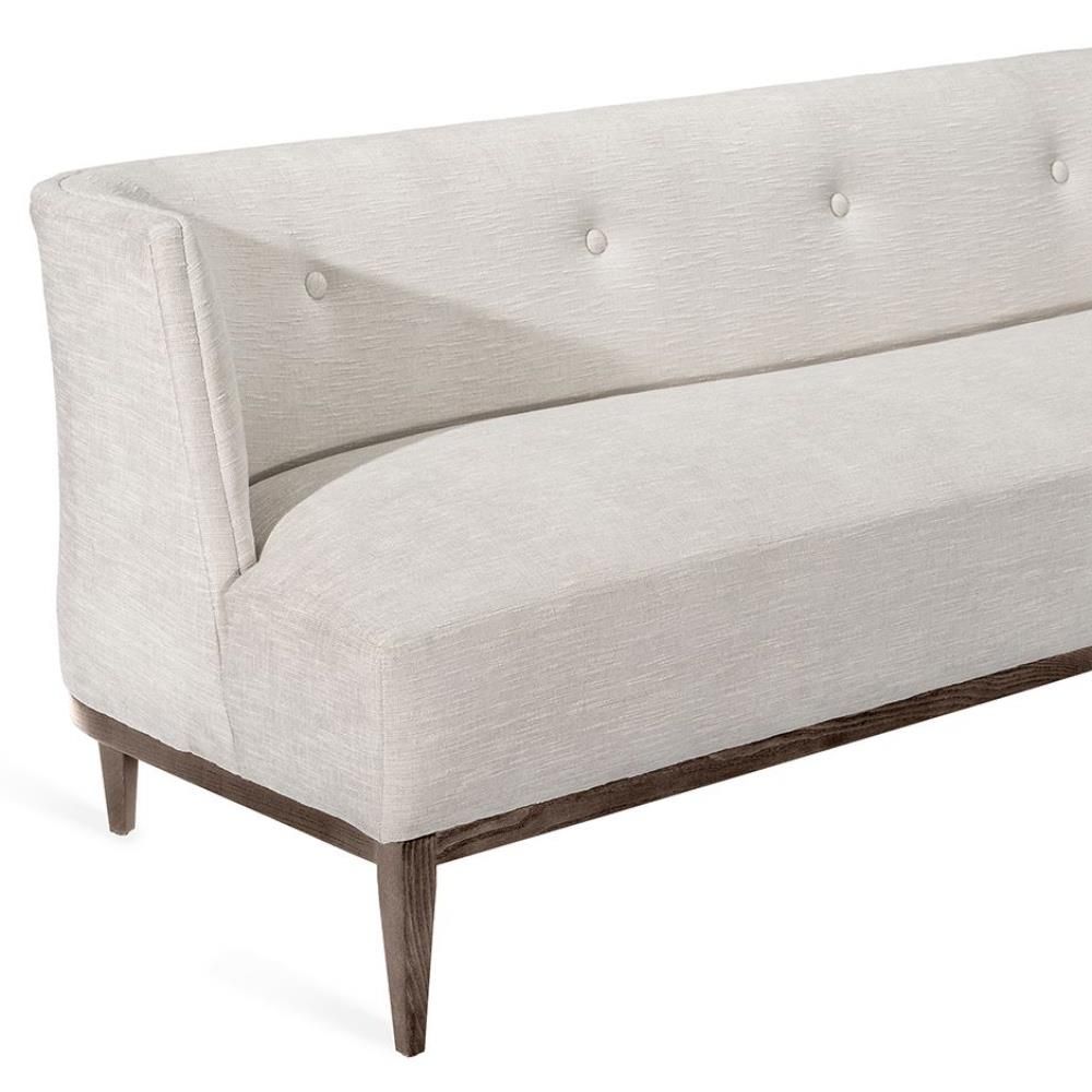 Interlude Chloe Mid Century Pearl Linen Upholstered Tufted Wood Sofa thumbnail 4