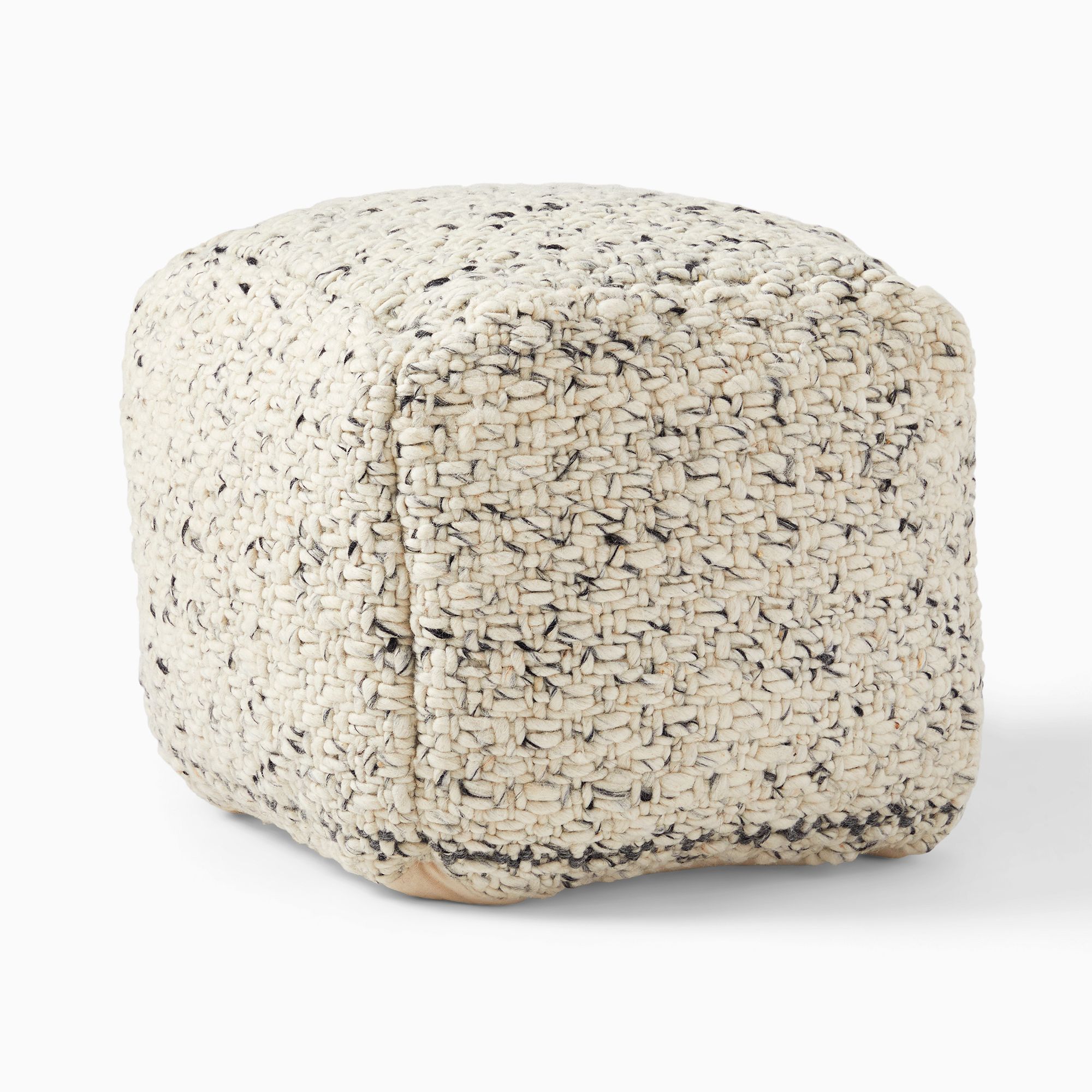 Marled Texture Chunky Pouf thumbnail 3