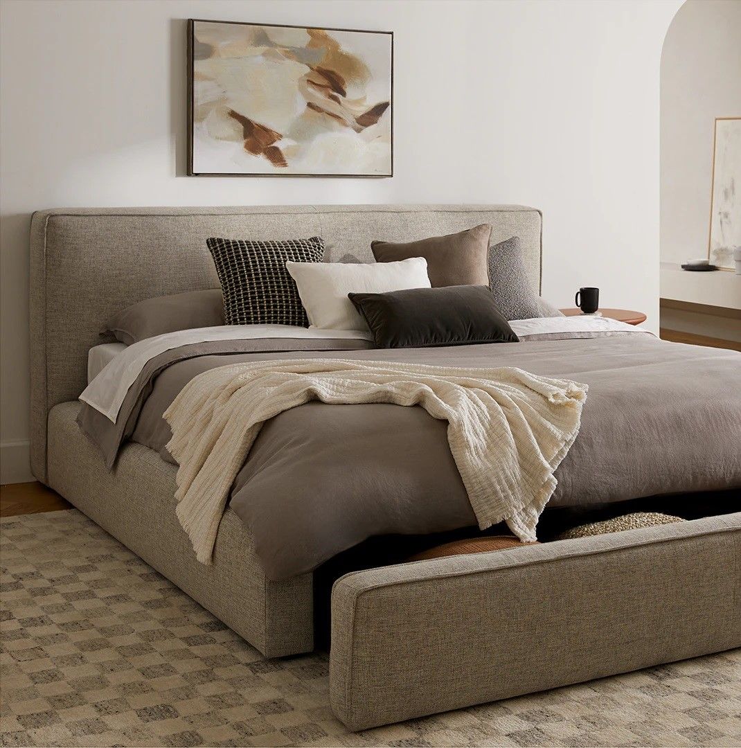 Cigar Birch Ivory King Storage Bed thumbnail 2