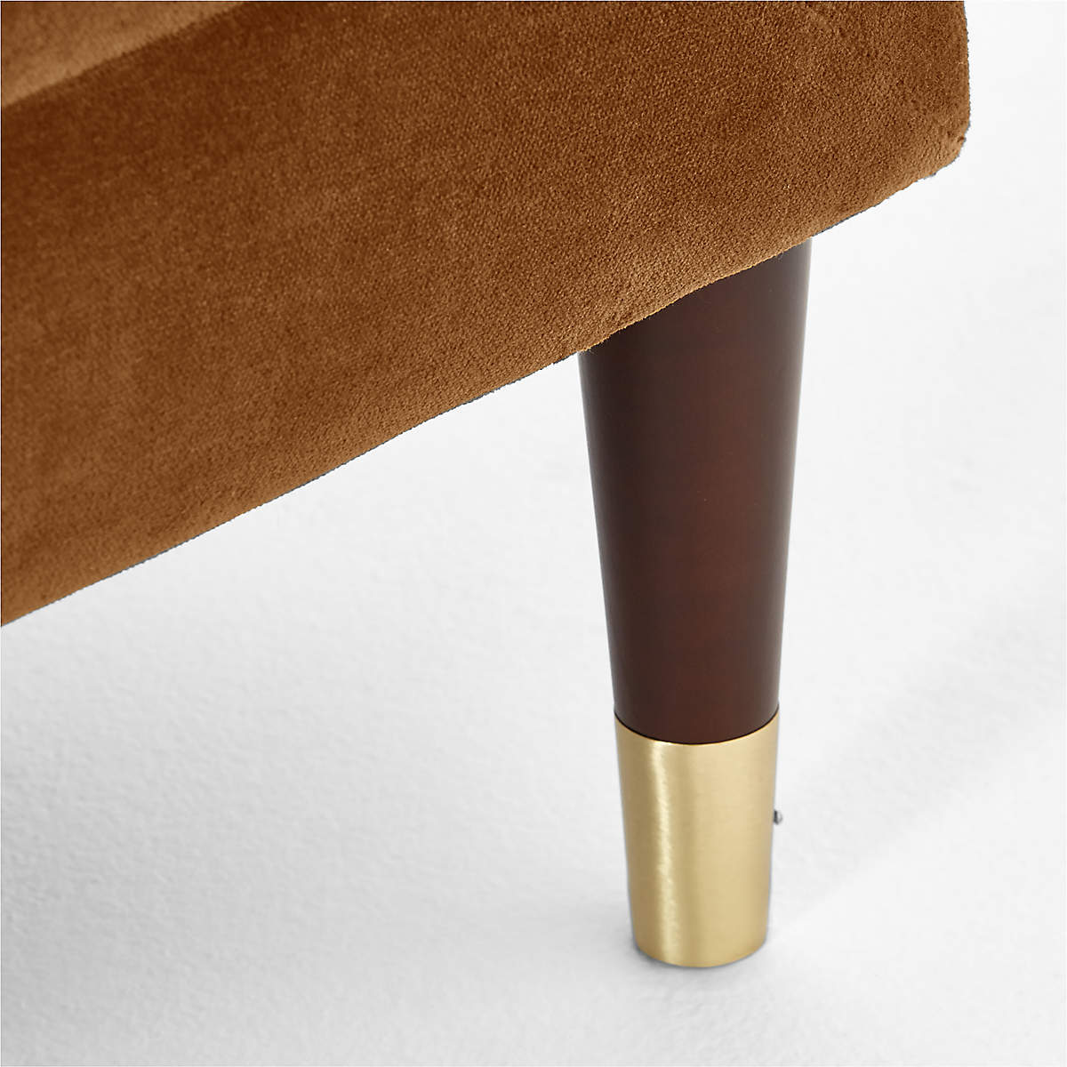 Dorien Tufted Cognac Brown Velvet Sofa thumbnail 5