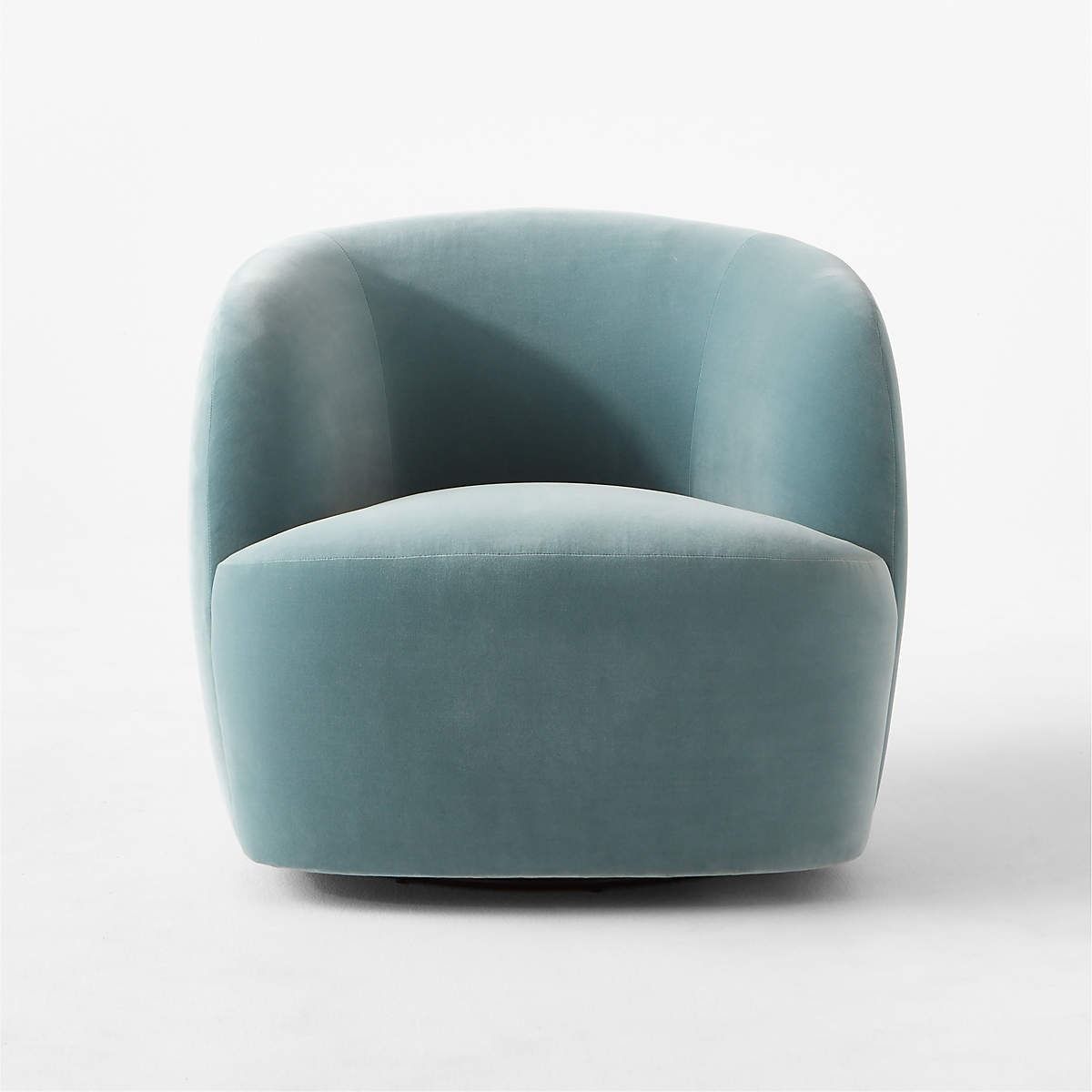 Gwyneth Light Blue Velvet Swivel Chair By Goop thumbnail 2