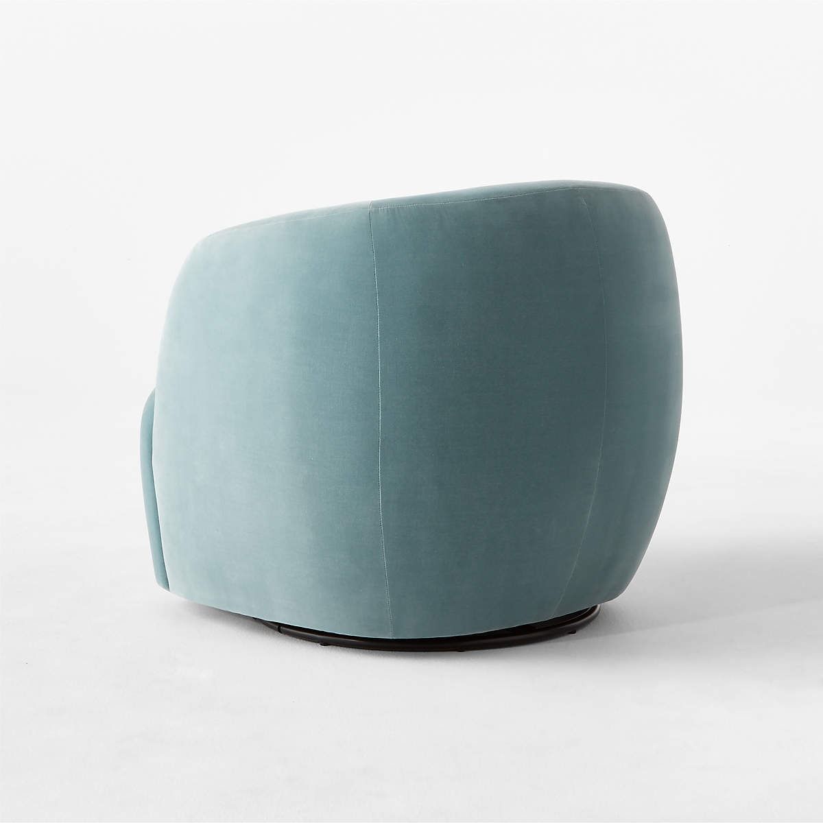 Gwyneth Light Blue Velvet Swivel Chair By Goop thumbnail 3