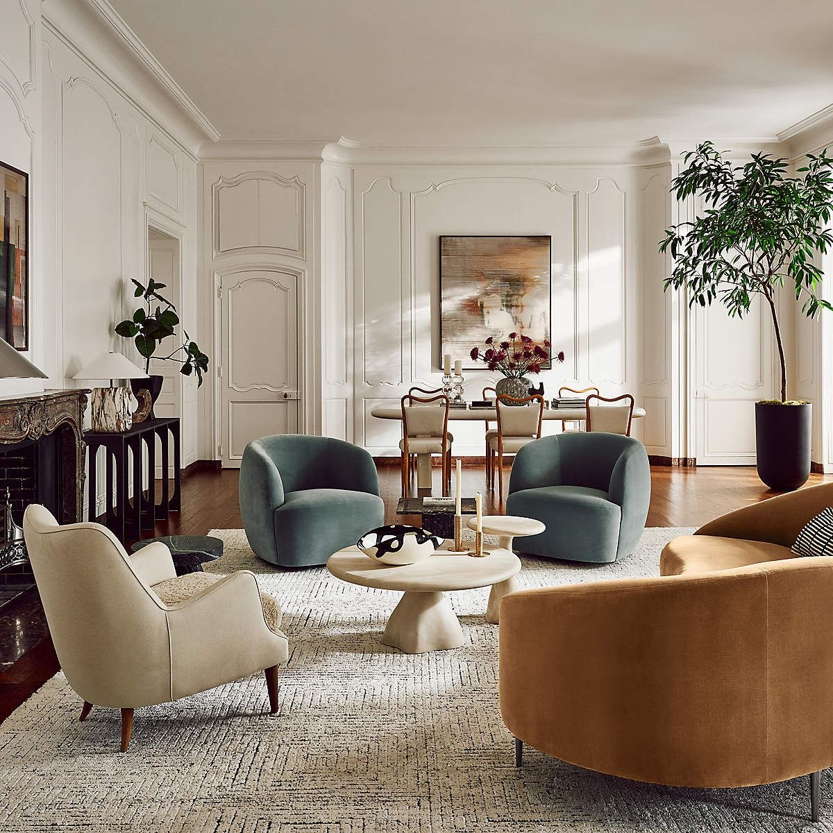 Gwyneth Light Blue Velvet Swivel Chair By Goop thumbnail 5