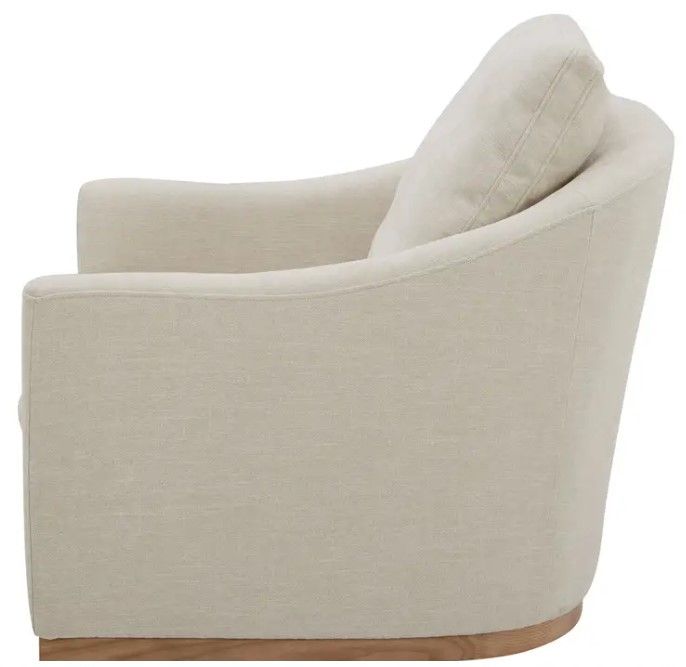 Linden swivel beige chair thumbnail 3
