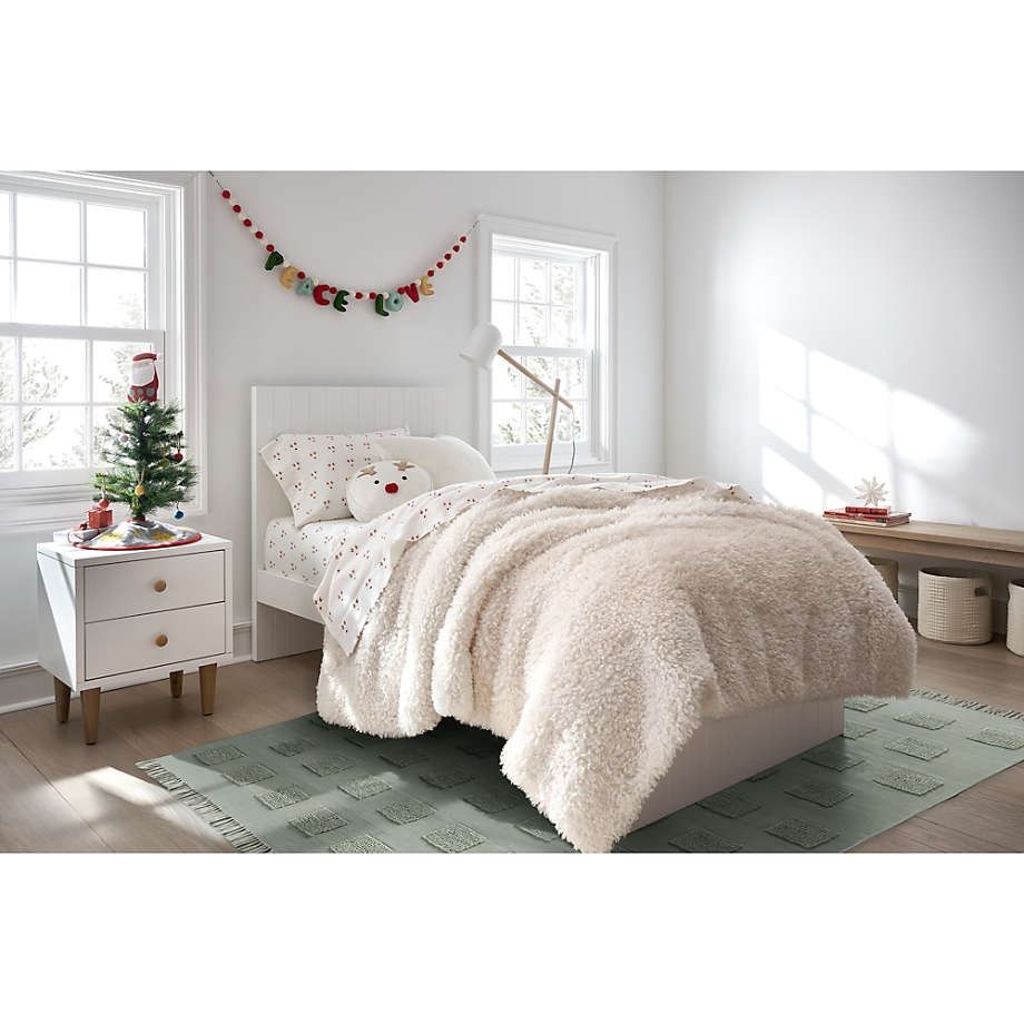Finn White Wood 2 Drawer Kids Nightstand thumbnail 4
