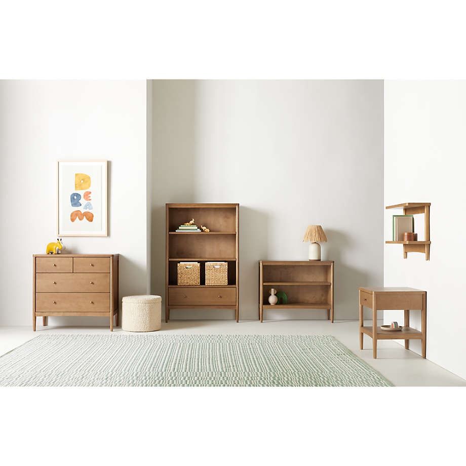 Hampshire Natural Brown Wood Kids Nightstand with Drawer thumbnail 2