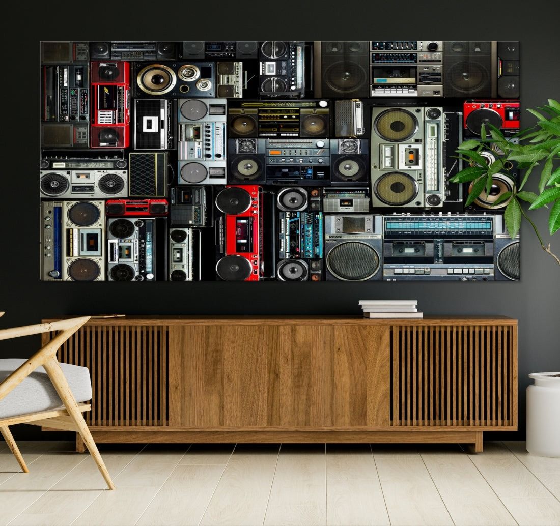 Retro Boombox Radio Canvas Wall Art Print Vintage Wall Music Recorder Canvas Print thumbnail 2