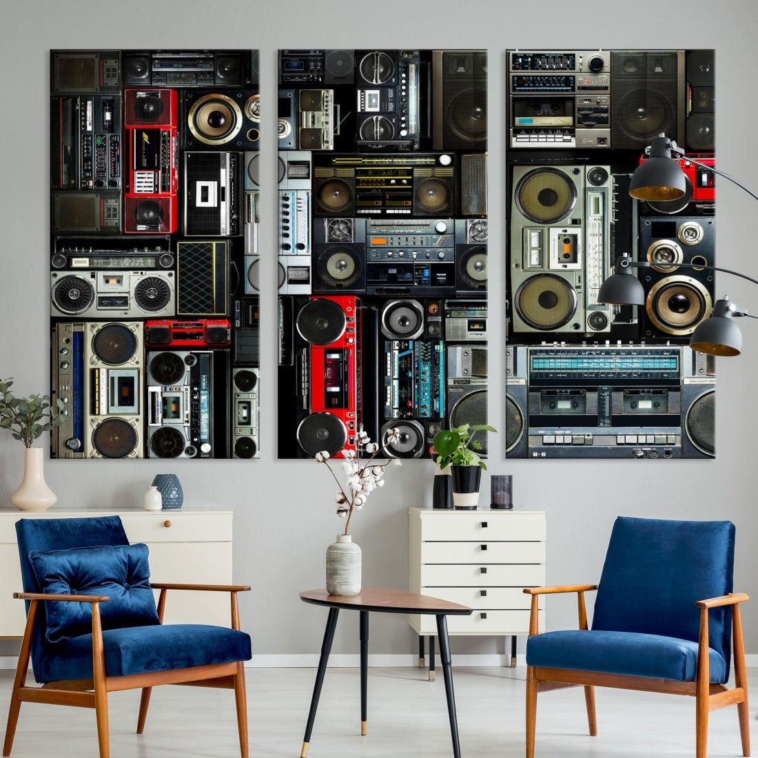 Retro Boombox Radio Canvas Wall Art Print Vintage Wall Music Recorder Canvas Print thumbnail 3