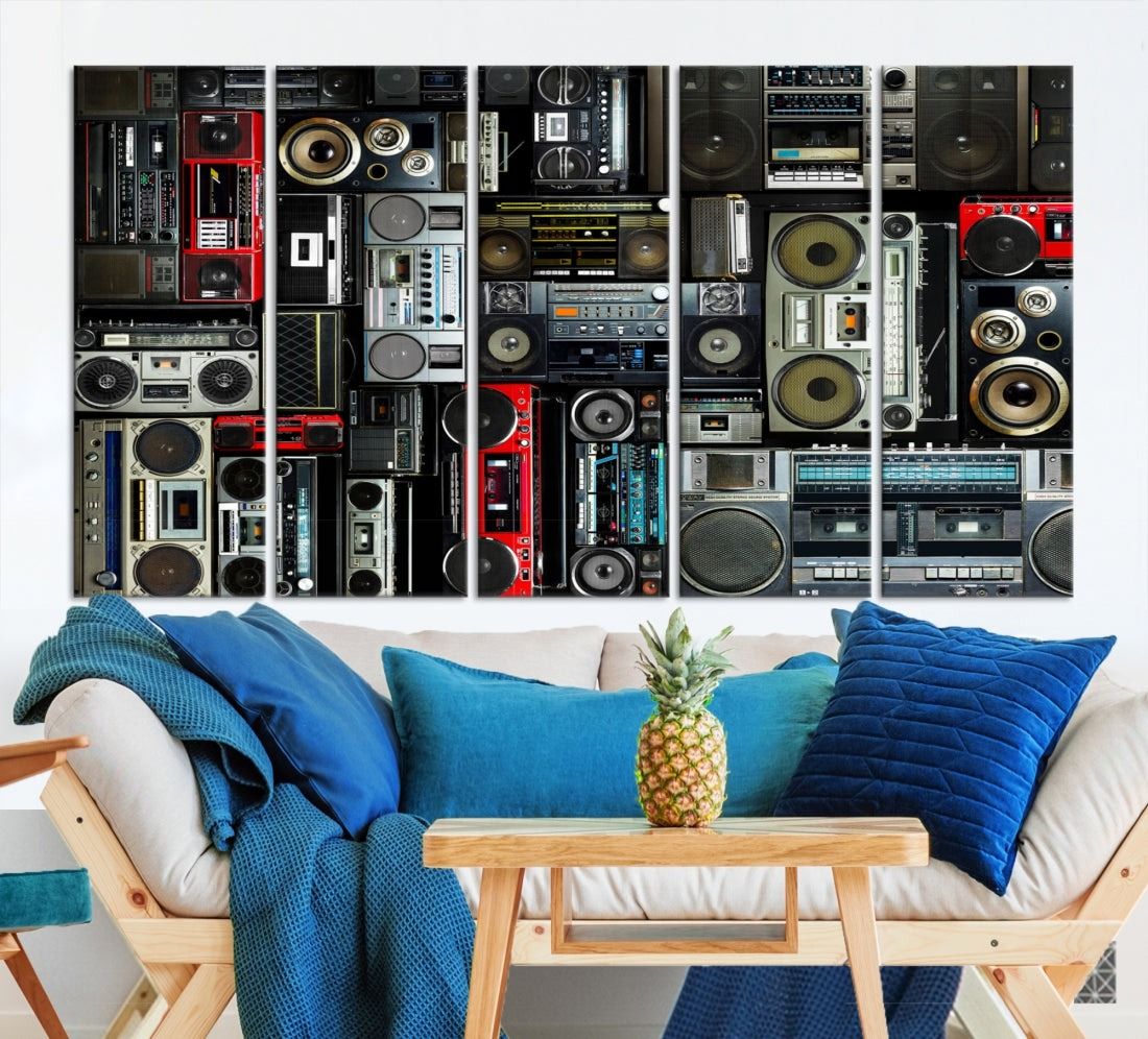Retro Boombox Radio Canvas Wall Art Print Vintage Wall Music Recorder Canvas Print thumbnail 6