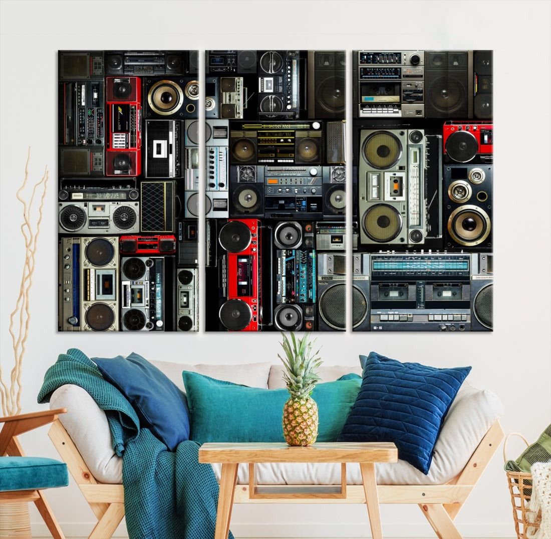 Retro Boombox Radio Canvas Wall Art Print Vintage Wall Music Recorder Canvas Print thumbnail 7