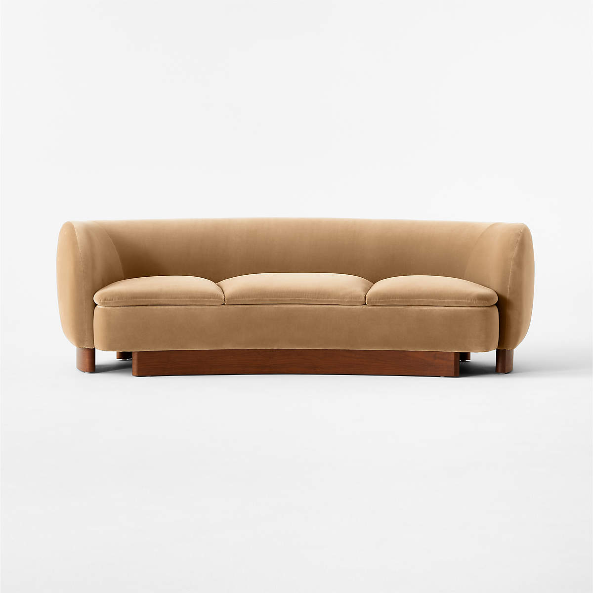 Muir Camel Velvet Curved Sofa thumbnail 2