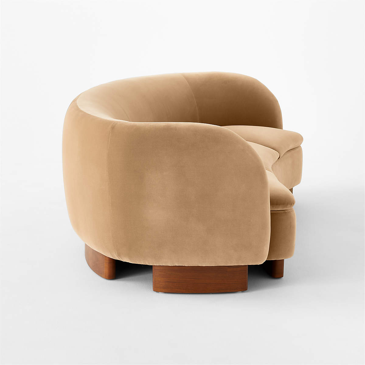 Muir Camel Velvet Curved Sofa thumbnail 3