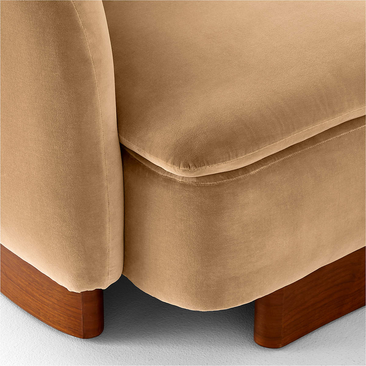 Muir Camel Velvet Curved Sofa thumbnail 7