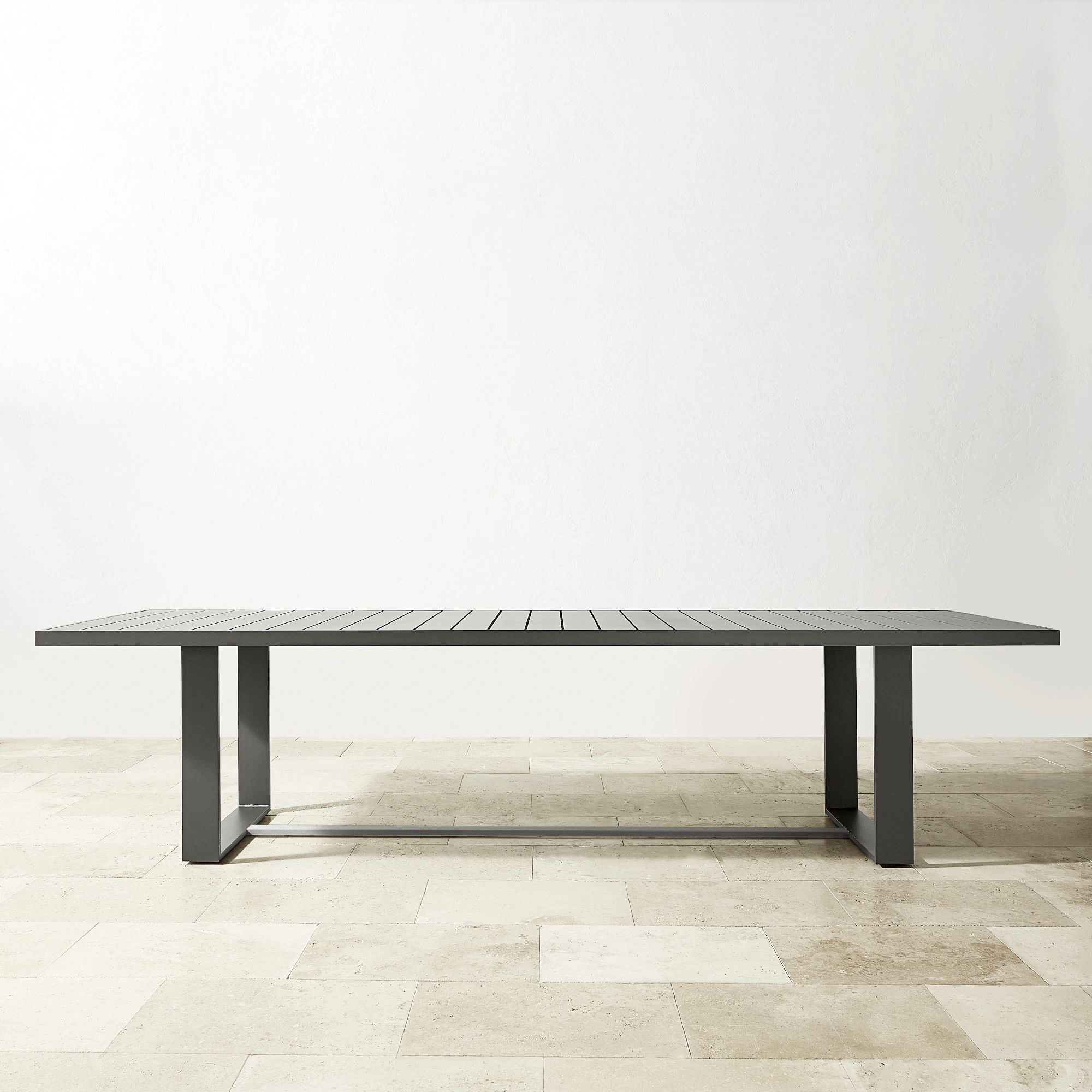 Santa Barbara Outdoor Metal Rectangular Dining Table thumbnail 2