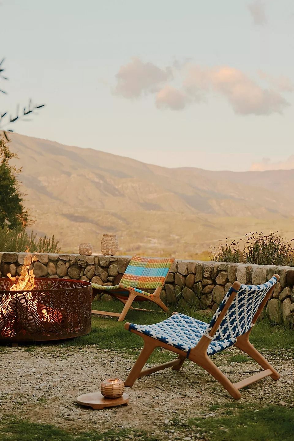 Havana Wicker Teak Armless Chair thumbnail 2