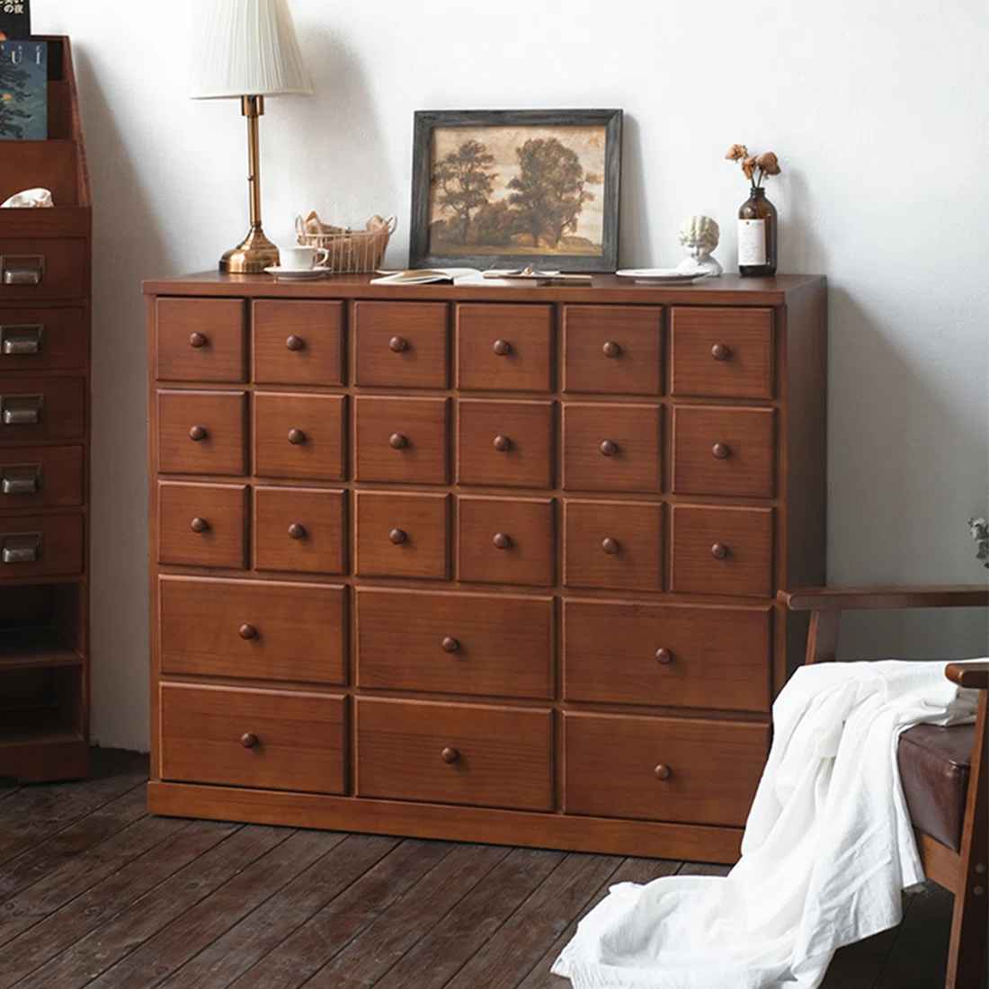 Wooden Multi Drawer Vintage Accent Chest thumbnail 2