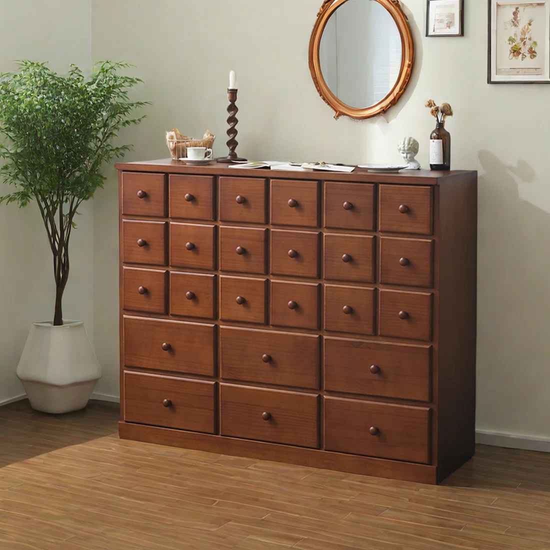 Wooden Multi Drawer Vintage Accent Chest thumbnail 4