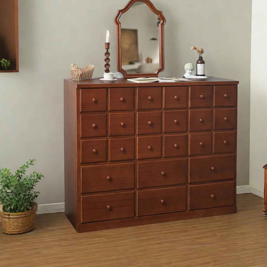 Wooden Multi Drawer Vintage Accent Chest thumbnail 5