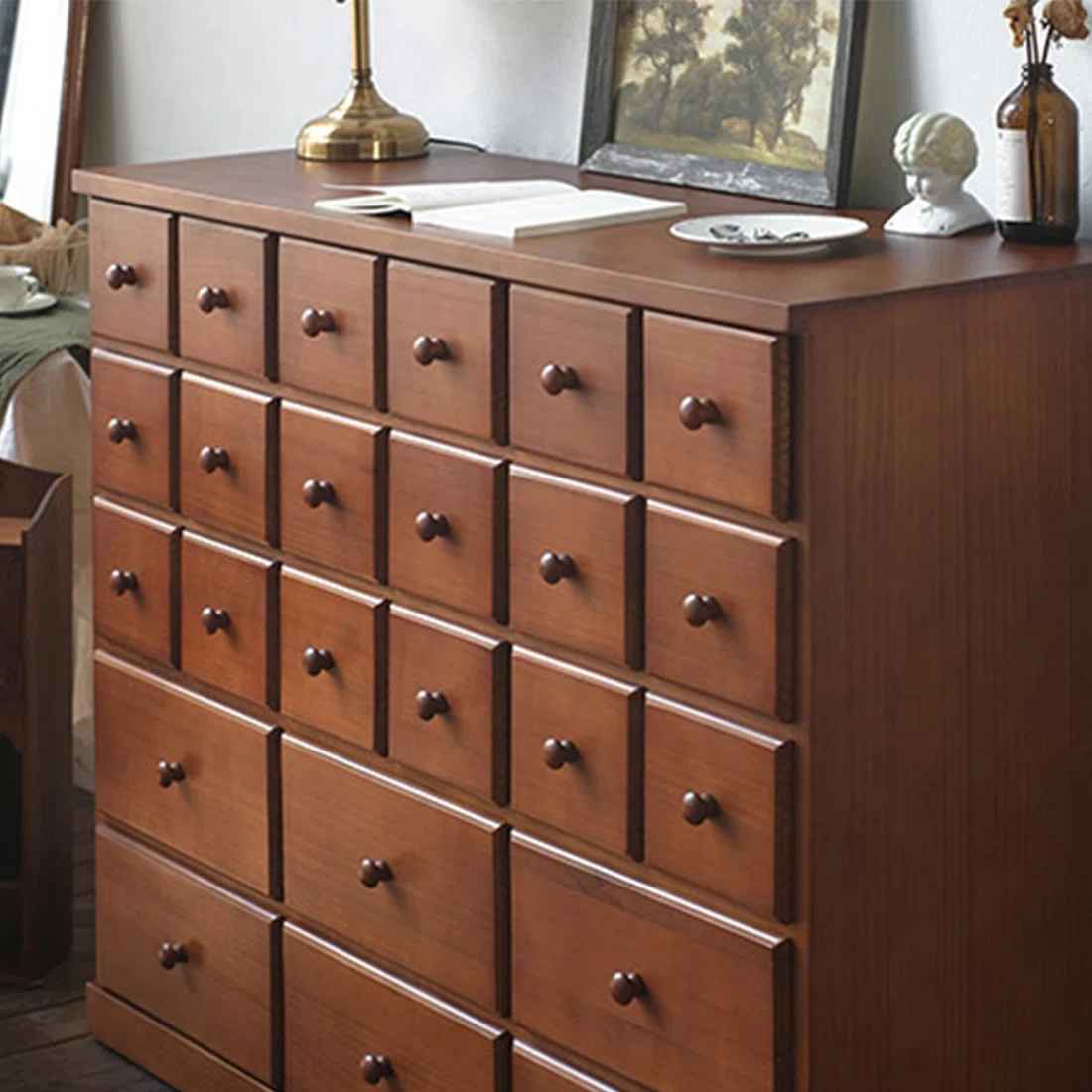 Wooden Multi Drawer Vintage Accent Chest thumbnail 7