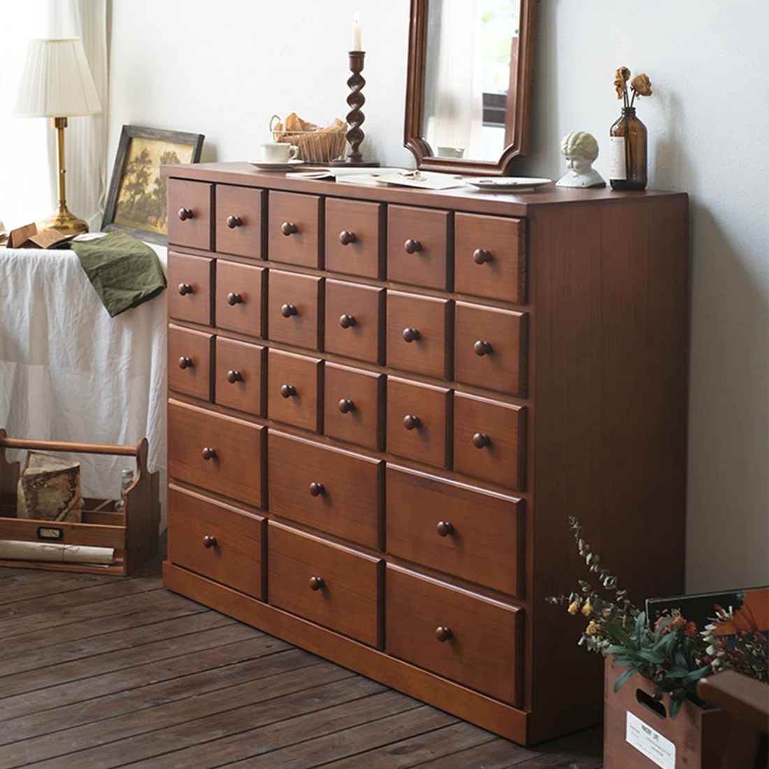 Wooden Multi Drawer Vintage Accent Chest thumbnail 8