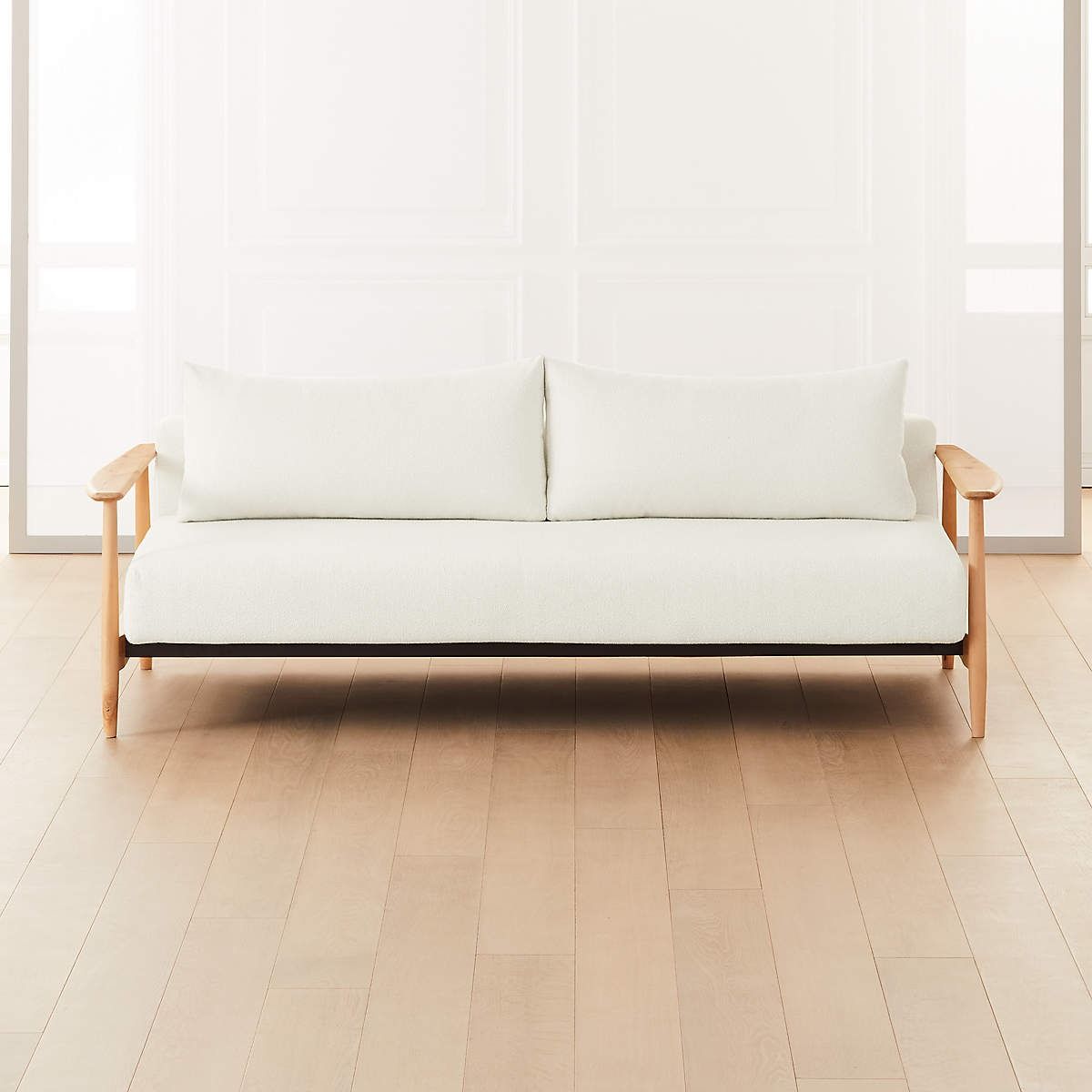 Una 84 Ivory Boucle Sleeper Sofa thumbnail 4