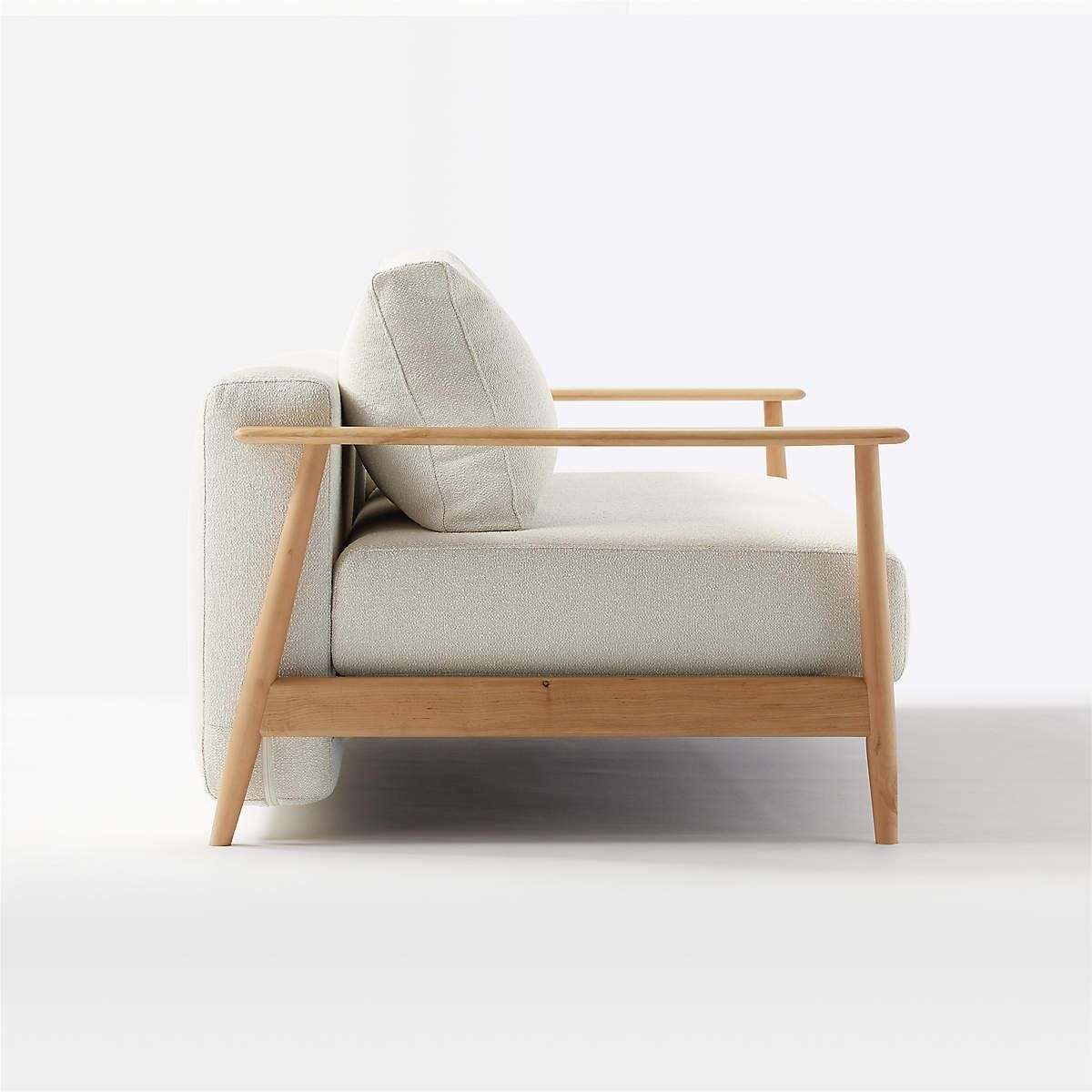 Una 84 Ivory Boucle Sleeper Sofa thumbnail 8