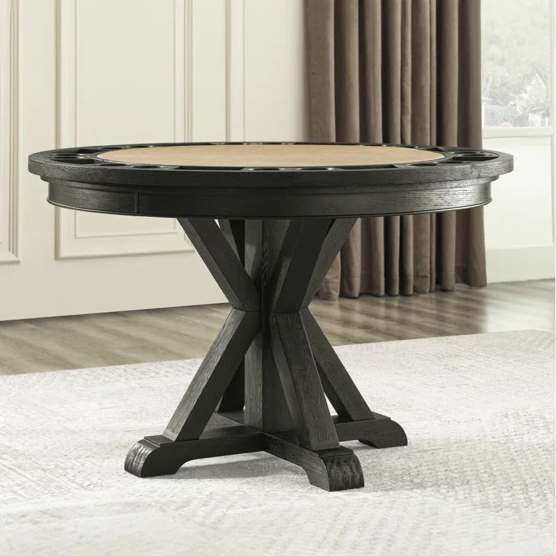 Steve Silver Furniture 50'' 8 Player Foldable Poker Table thumbnail 2