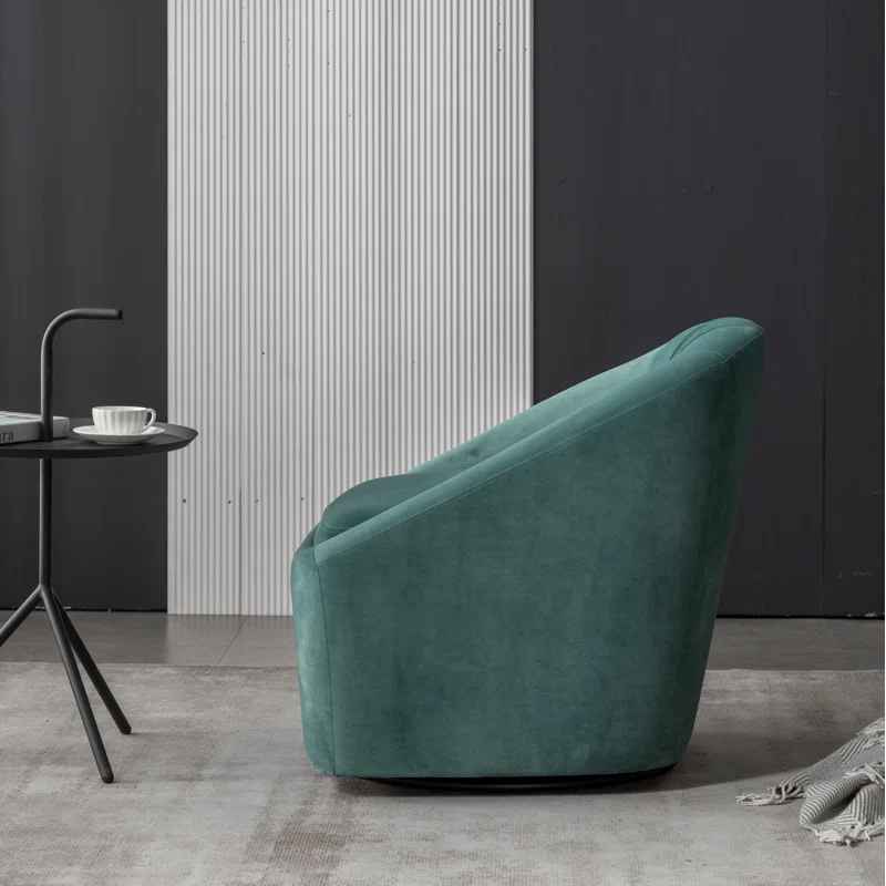 Arrun Velvet Swivel Barrel Chair-Set of 2 thumbnail 3