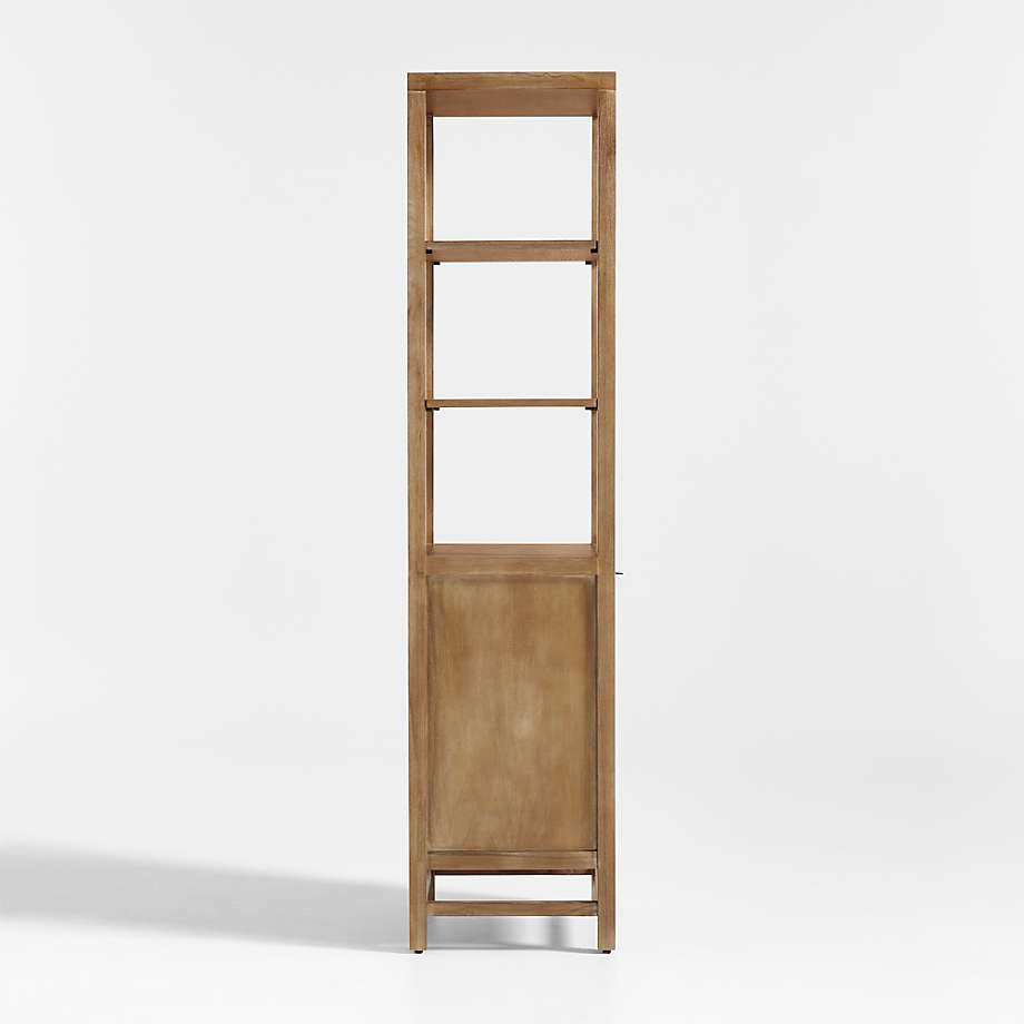 Blake Light Brown Teak and Rattan Tall Storage Cabinet thumbnail 4
