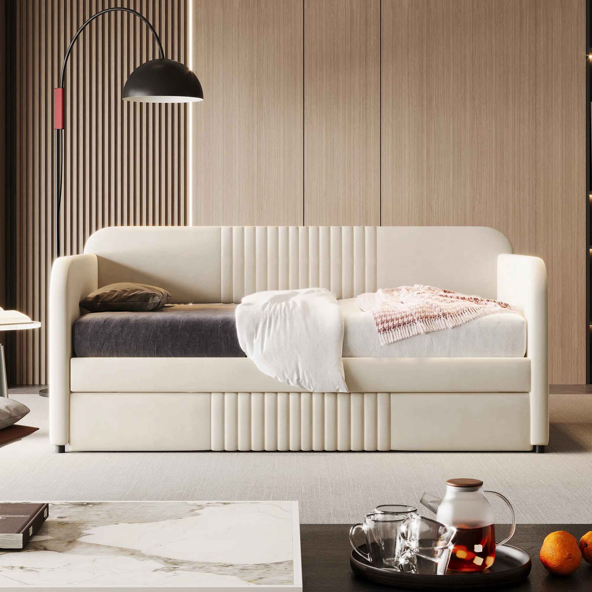 Emeryville Upholstered Daybed with Trundle thumbnail 2
